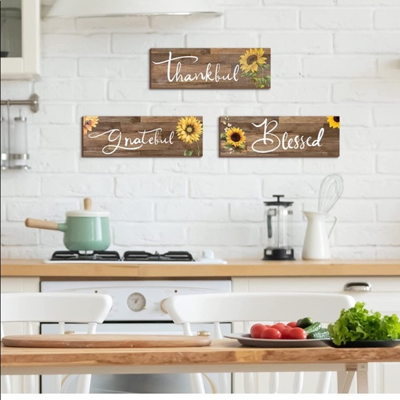 3 Pieces Sunflower Farmhouse Wall Decor - Picture 4 of 7